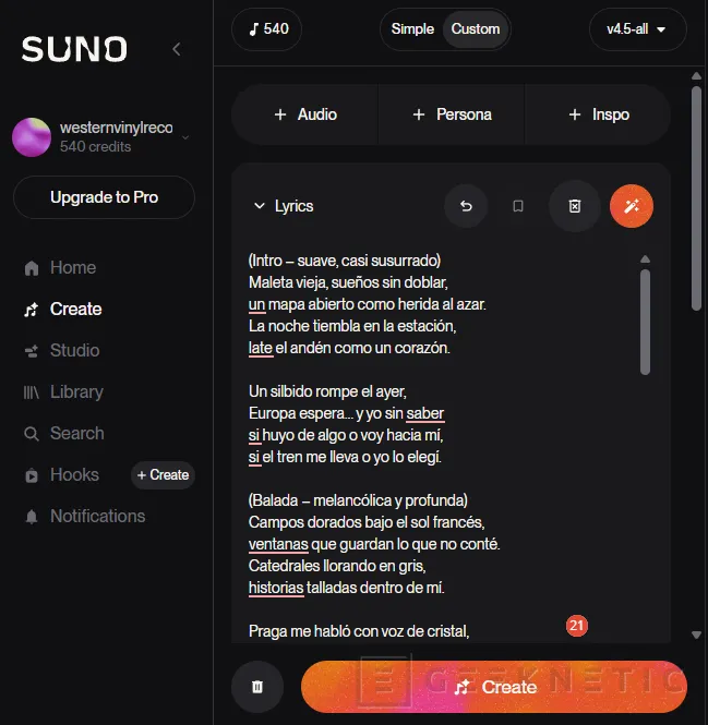 Geeknetic Suno AI: así puedes usar la inteligencia artificial para crear canciones realistas con música y voz 4