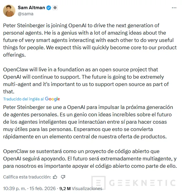 Geeknetic OpenAI ficha al creador de OpenClaw apenas dos meses después de su lanzamiento viral 1