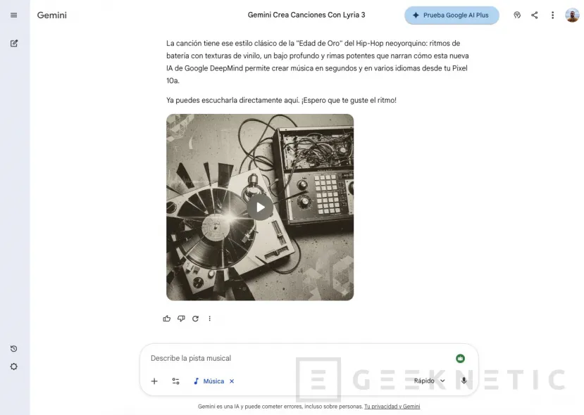 Geeknetic Cómo generar canciones con la IA de Gemini desde el PC o el móvil 4