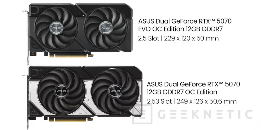 Geeknetic ASUS encoge su RTX 5070 Dual: la versión EVO llega con un disipador más corto y mejor encaje en cajas compactas 2