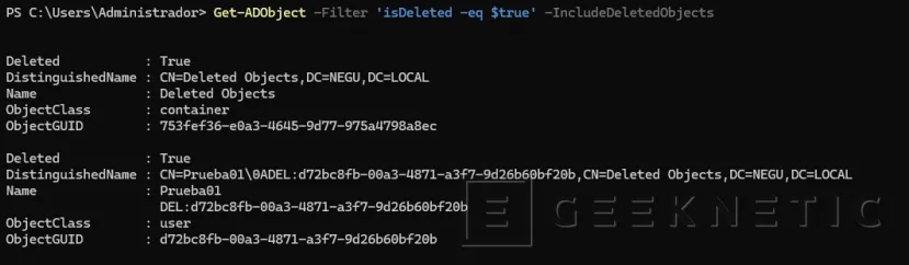Geeknetic ¿Borrado Accidental o Sabotaje? Cómo dominar la Papelera de Reciclaje de Active Directory 10