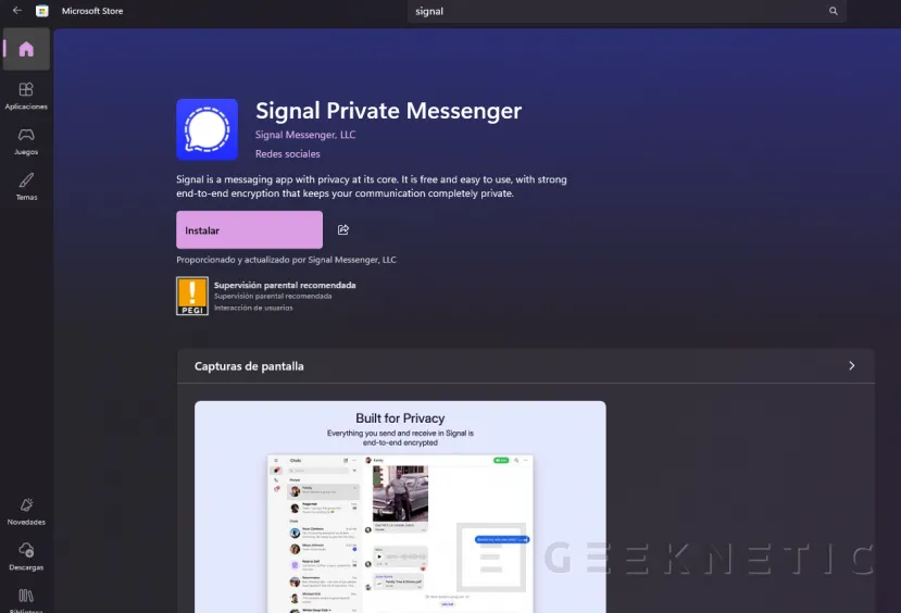 Geeknetic El servicio de mensajería privada Signal ya está disponible en la Microsoft Store 1