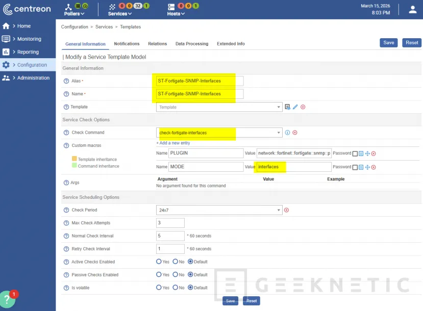 Geeknetic Cómo Integrar un Firewall Fortigate en Centreon Paso a Paso 11