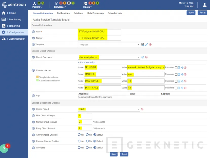 Geeknetic Cómo Integrar un Firewall Fortigate en Centreon Paso a Paso 7
