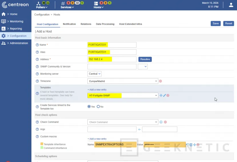 Geeknetic Cómo Integrar un Firewall Fortigate en Centreon Paso a Paso 21