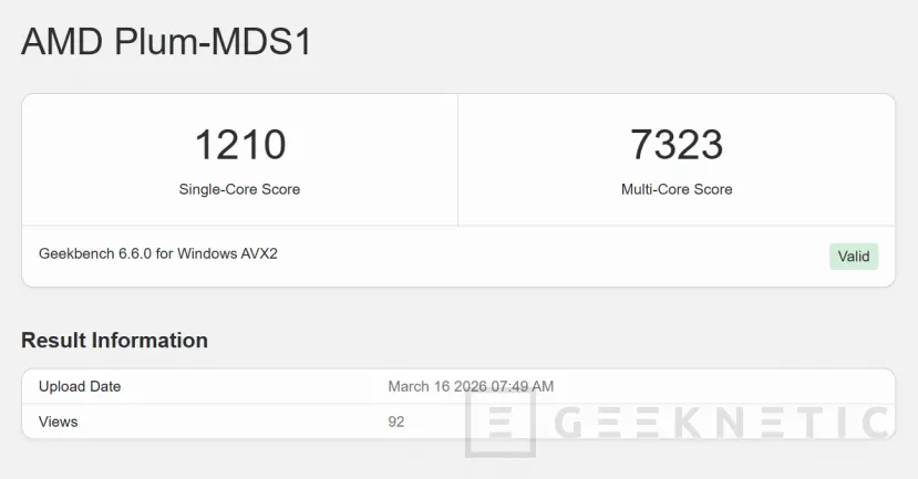 Geeknetic Una APU AMD con Zen 6 se deja ver en Geekbench con 10 núcleos y 20 hilos 1