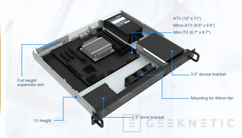 Geeknetic SilverStone RM100: Este chasis 1U para servidores soporta placas base convencionales ATX, microATX y mini-ITX 1