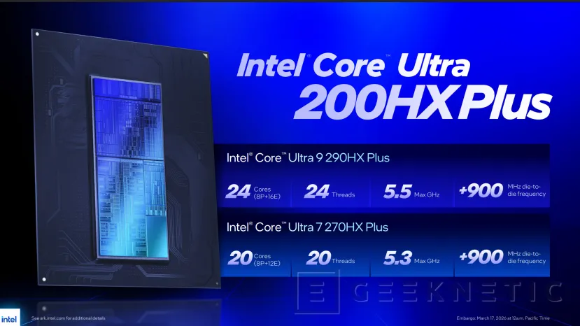 Geeknetic Intel lanza los Core Ultra 200HX Plus: más rendimiento en gaming y portátiles de alto nivel 4