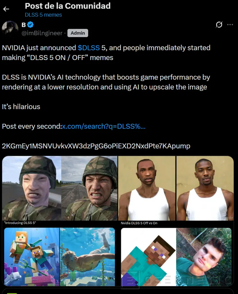 Geeknetic DLSS 5 no convence y acaba siendo el nuevo meme de internet 6