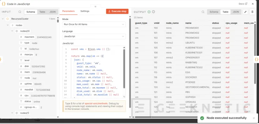 Geeknetic Cómo usar n8n para sacar el inventario de un clúster Proxmox 33