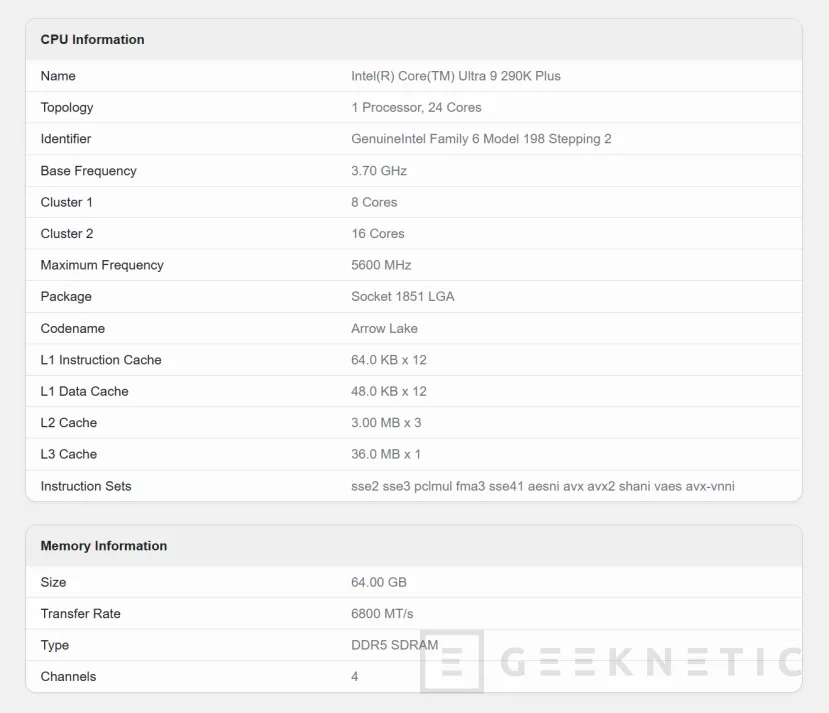 Geeknetic ¿Error o estrategia? El Core Ultra 9 290K Plus reaparece tras su cancelación 1