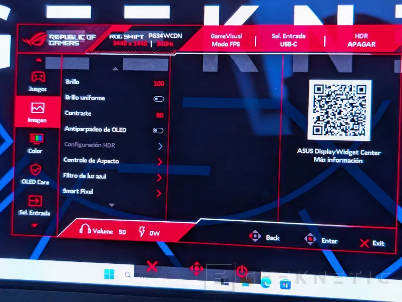 Geeknetic ASUS ROG Swift OLED PG34WCDN review: el mejor monitor gaming que hemos probado, ultrapanorámico, QD-OLED y 360 Hz 19
