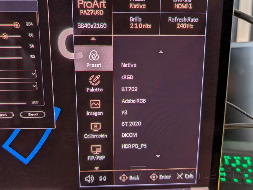 Geeknetic ASUS ProArt Display OLED PA27USD Review: Monitor profesional con panel QD-OLED 4K de 240 Hz y soporte avanzado HDR 15