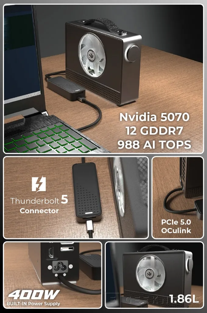 Geeknetic Potencia tu consola portátil: esta eGPU con RTX 5070 cuesta menos de lo esperado 3
