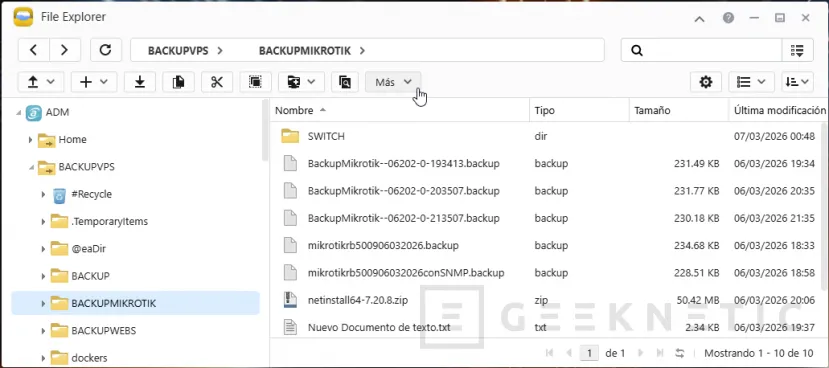Geeknetic Automatiza el backup de configuración de MikroTik en un NAS con aviso por correo 1