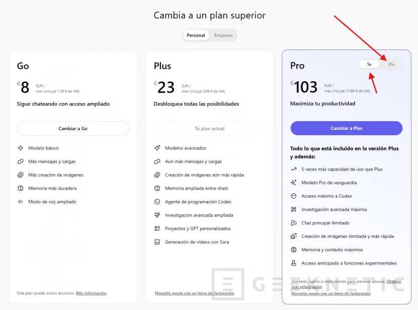 Geeknetic OpenAI lanza un nuevo plan Pro de 103 euros para ChatGPT centrado en exprimir las funciones de programación 1