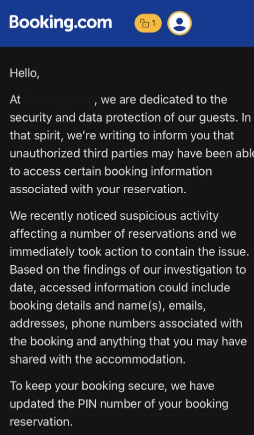 Geeknetic Hackean Booking.com y acceden a datos personales y detalles de reservas de usuarios. Ya se han registrado los primeros intentos de phishing 1