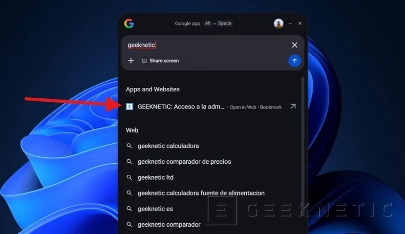 Geeknetic Probamos la nueva app de Google para Windows: así funciona la búsqueda que une la IA con tus archivos locales y de Drive 7