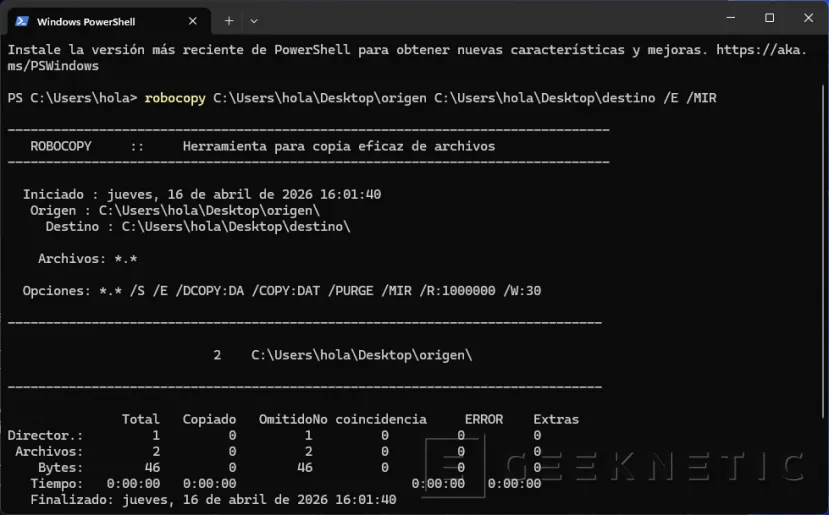 Geeknetic Cómo crear copias de seguridad automatizadas con comandos y sin apps en Windows 11 3