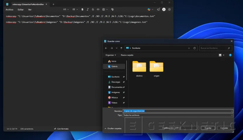 Geeknetic Cómo crear copias de seguridad automatizadas con comandos y sin apps en Windows 11 4