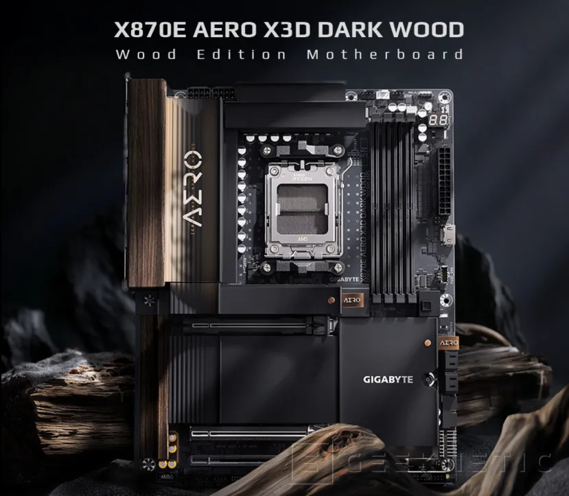 Geeknetic Gigabyte X870E AERO X3D DARK WOOD: Acabado de madera en una placa base de gama alta para el socket AM5 1
