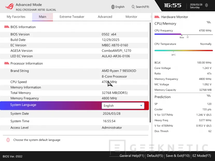 Geeknetic ASUS ROG CROSSHAIR X870E GLACIAL Review 32