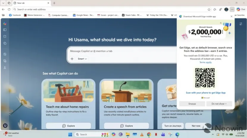 Geeknetic Microsoft sortea 1 millón de dólares y hasta un coche para que uses Edge en Windows 11 1