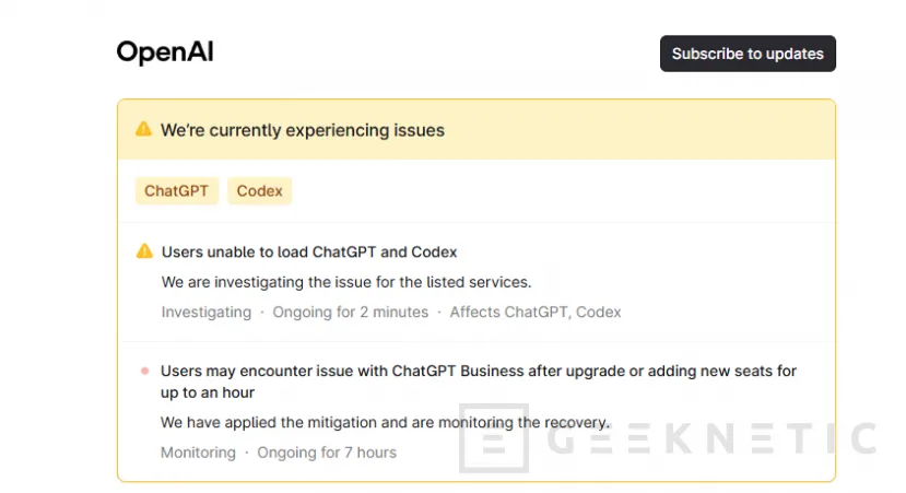 Geeknetic No eres tú, ChatGPT está caído y no funciona 3