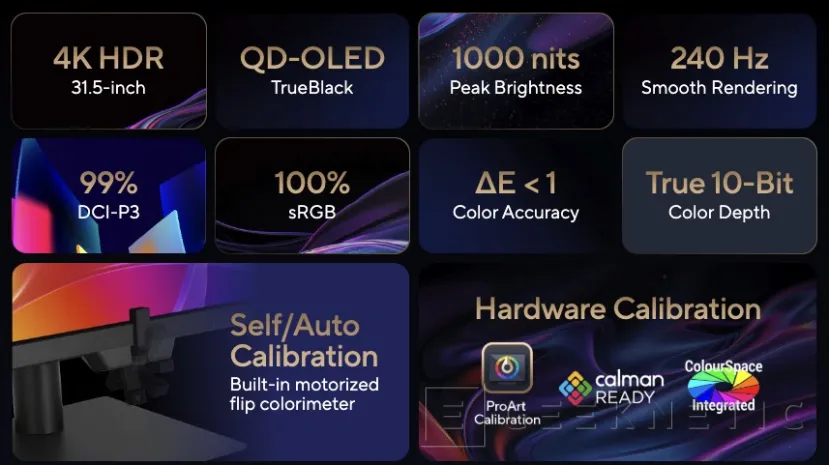 Geeknetic ASUS añade el ProArt PA32USD, un monitor QD-OLED 4K de 240 Hz orientado a creadores 1