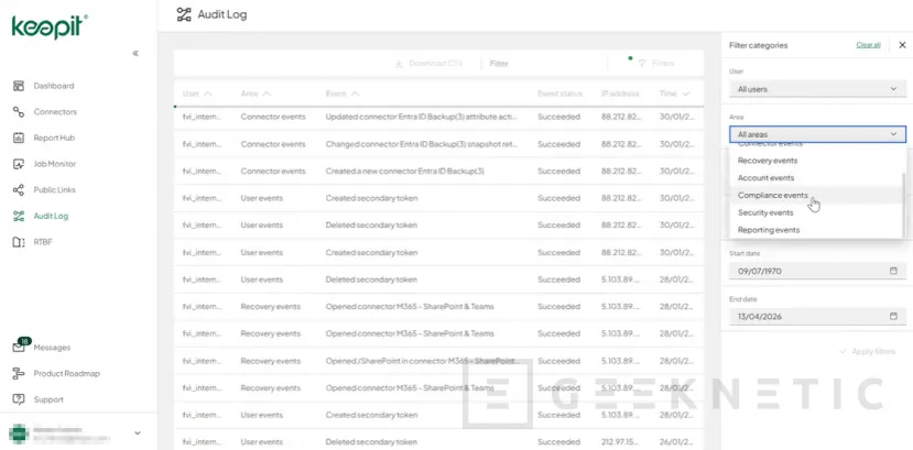 Geeknetic Keepit: Backup SaaS con inmutabilidad por diseño, soberanía del dato y restauración granular 15
