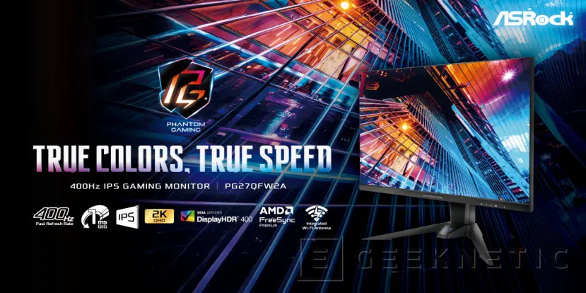 Geeknetic Nuevos monitores ASRock Phantom Gaming con 400 Hz en 27” y 180 Hz en 32” 1