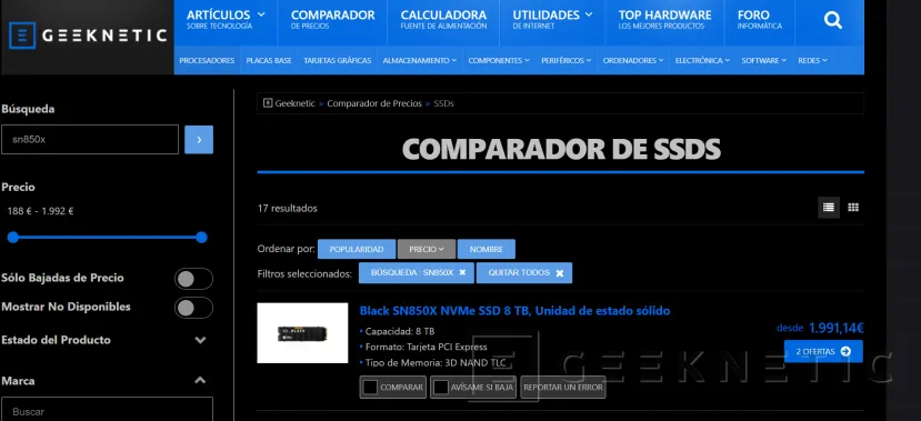 Geeknetic SSD cada vez más caros: la crisis de 2026 sigue empeorando 1