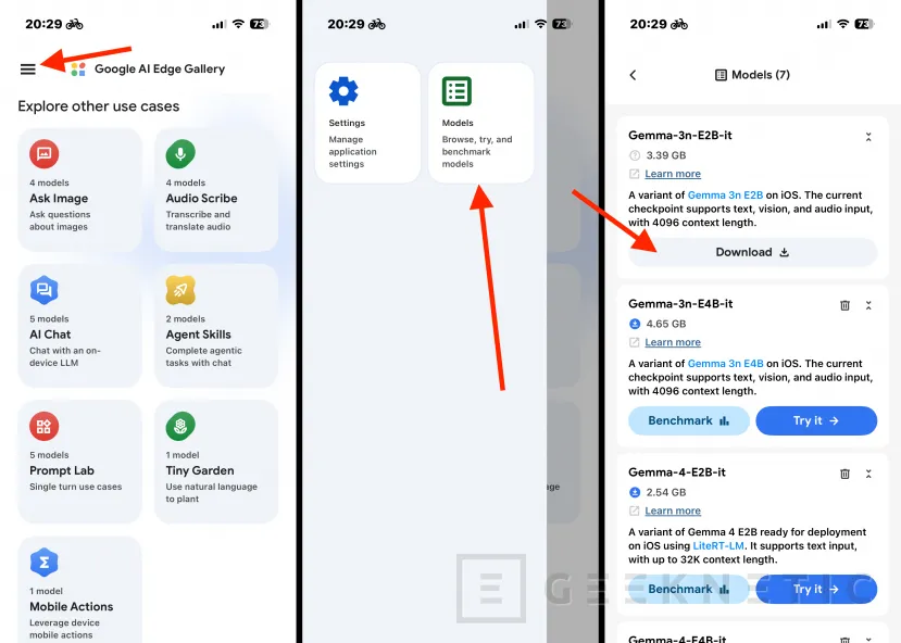 Geeknetic Google AI Edge Gallery: cómo ejecutar los modelos Gemma 4 en móviles iOS y Android 2