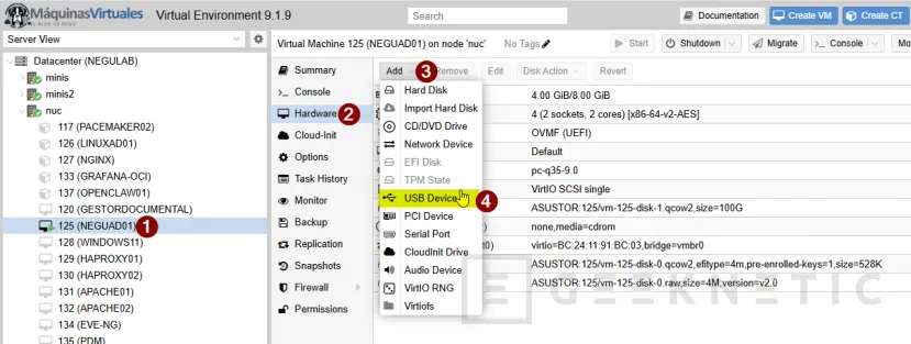 Geeknetic Cómo compartir una microSD con máquinas virtuales en Proxmox 4