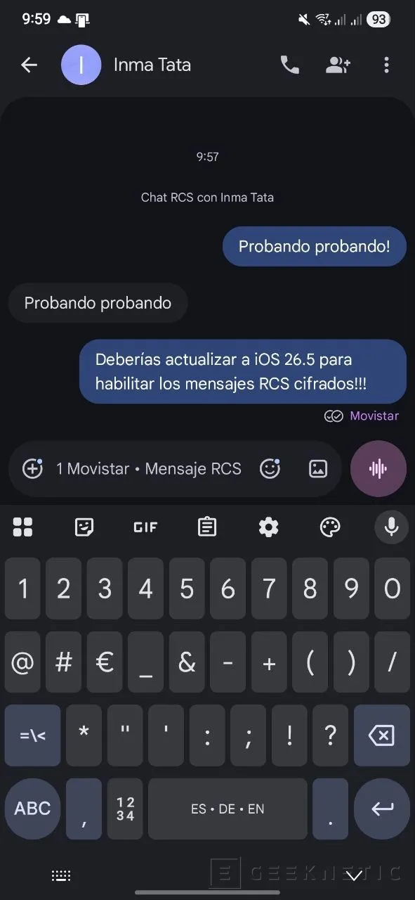 Geeknetic Apple activa por fin el cifrado de extremo a extremo en mensajes RCS entre iPhone y Android 1