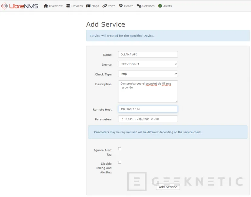 Geeknetic LibreNMS + Ollama: Monitorización completa de tu nodo de IA local en Ubuntu 24.04 11