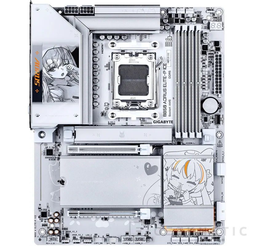 Geeknetic GIGABYTE lanza la placa B850 AORUS ELITE-P ICE en edición Ari para los fans del anime y el PC DIY 2