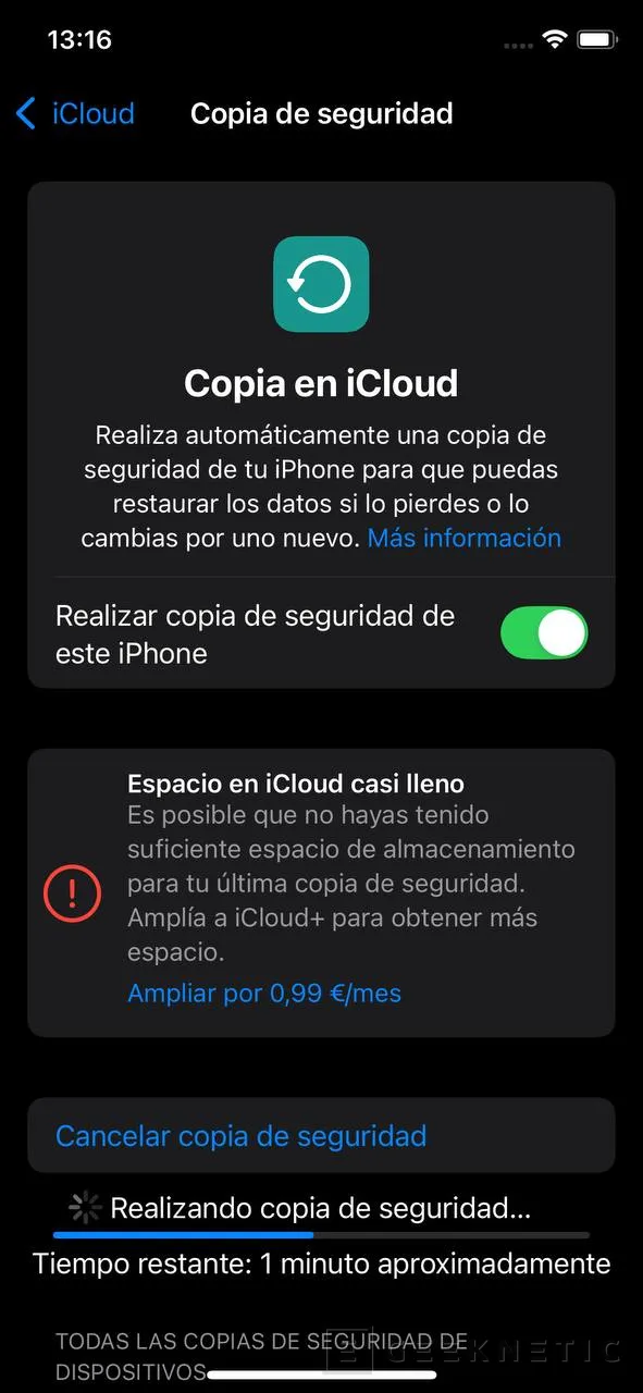 Geeknetic Cómo hacer una copia de seguridad o sincronizar los datos en iCloud con tu Apple iPhone 9