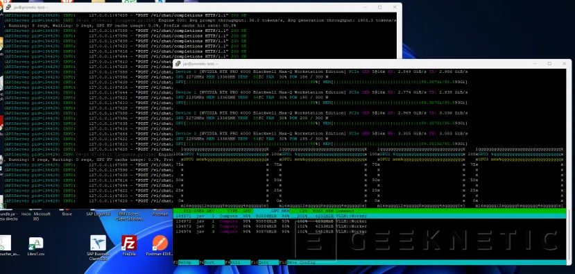 Geeknetic PCSpecialist Athena AI Pro Preview: un servidor de 80.000 € con 4 GPUs Blackwell y 384 GB de VRAM para IA local empresarial 10