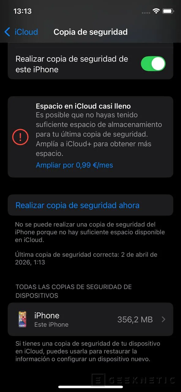 Geeknetic Cómo hacer una copia de seguridad o sincronizar los datos en iCloud con tu Apple iPhone 8