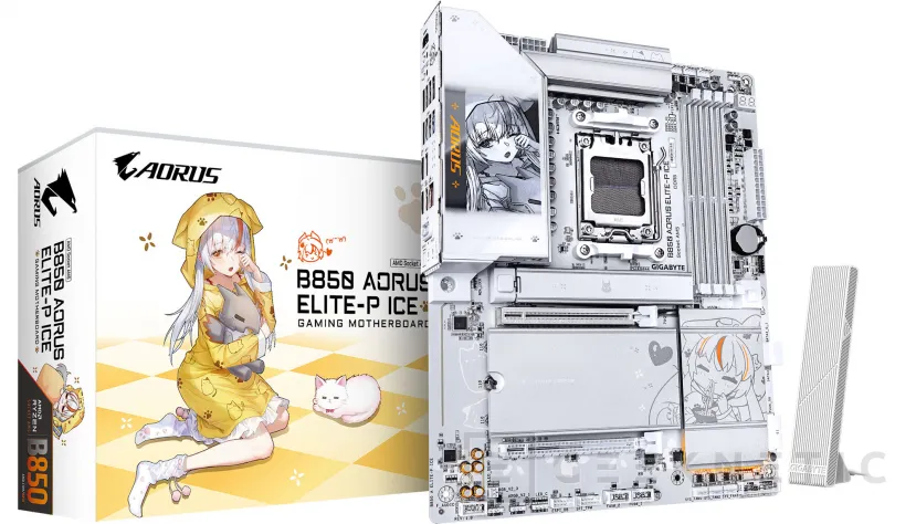 Geeknetic GIGABYTE lanza la placa B850 AORUS ELITE-P ICE en edición Ari para los fans del anime y el PC DIY 1