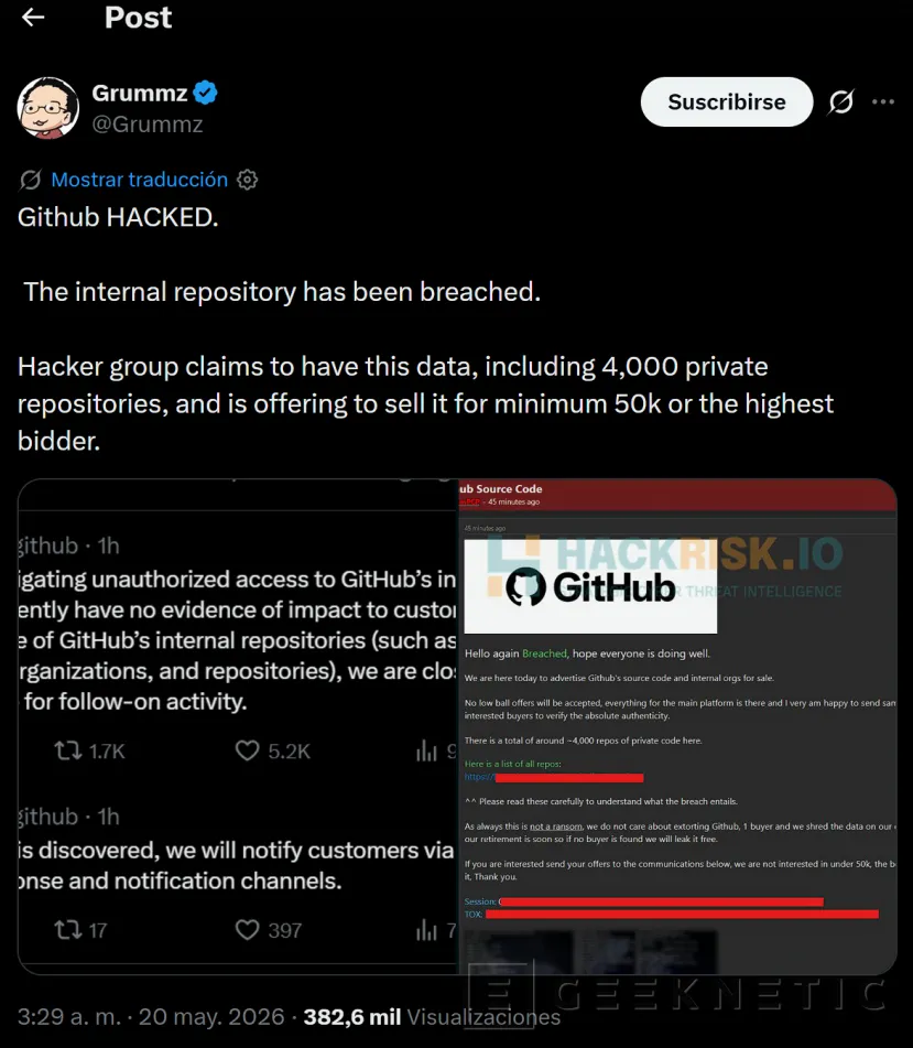 Geeknetic Hackean GitHub: investigan una filtración de hasta 4.000 repositorios 1