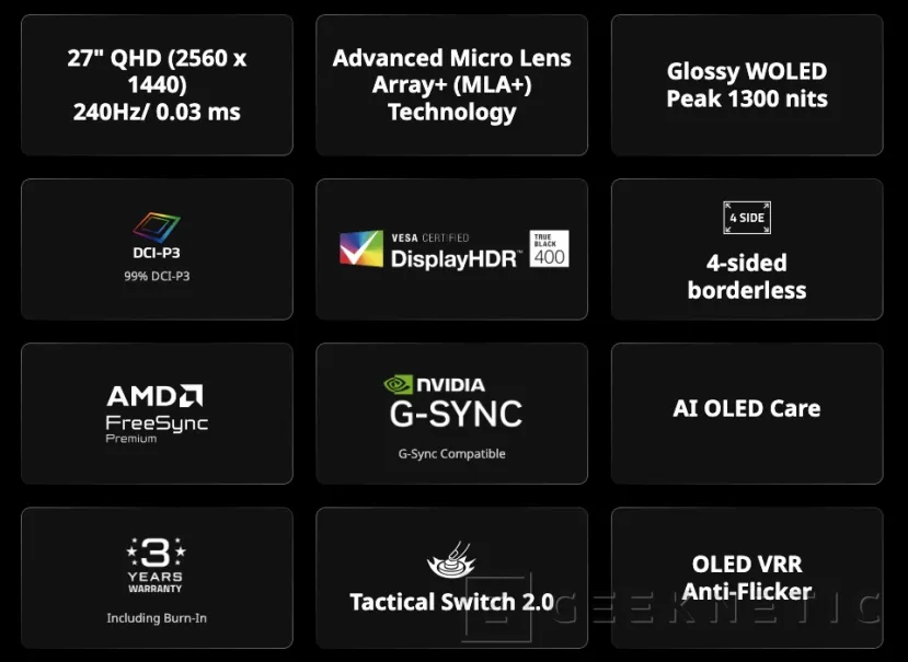 Geeknetic Gigabyte pone a la venta su monitor GO27Q24G, un WOLED de 27 pulgadas y 240 Hz 1