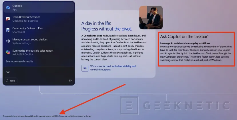 Geeknetic Microsoft confirma que Ask Copilot llegará este verano a Windows 11 y mantiene su despliegue general previsto para mediados de 2026 1