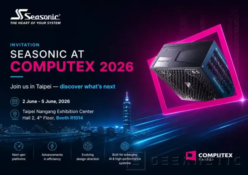 Geeknetic Seasonic lleva al Computex una fuente de alimentación de 5.200 W que puede con nueve RTX 5090 a la vez 1