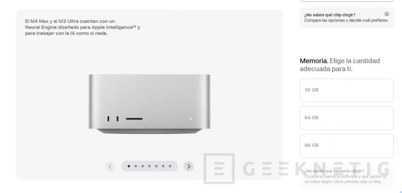 Geeknetic Apple reduce de nuevo la RAM máxima del Mac Studio: ahora solo llega a 96 GB 1