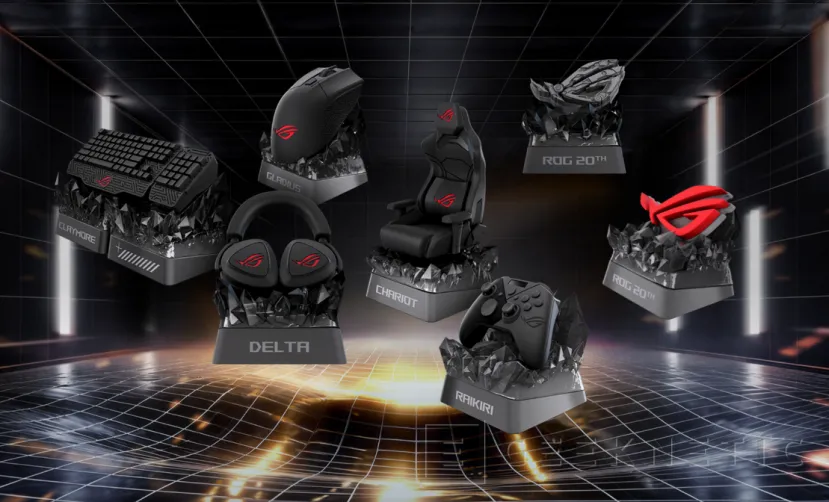 Geeknetic Un ratón de 65.000 DPI y un teclado con fibra de carbono bañados en oro de 24 quilates entre los nuevos periféricos de ASUS ROG 20 aniversario 2