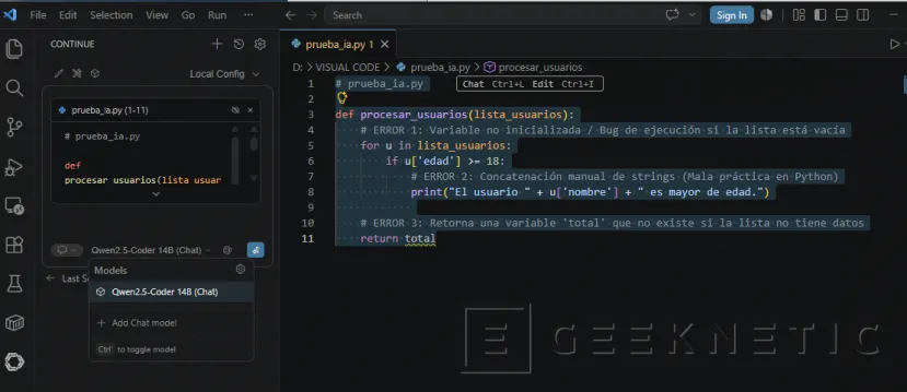 Geeknetic Cómo montar una alternativa local a GitHub Copilot en VS Code 19