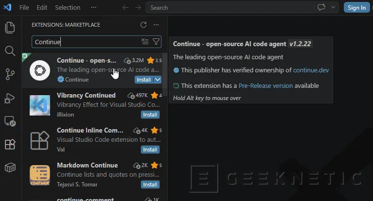 Geeknetic Cómo montar una alternativa local a GitHub Copilot en VS Code 9