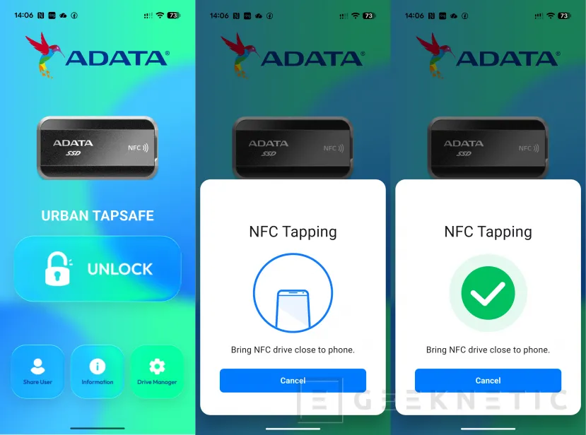 Geeknetic ADATA URBAN TAPSAFE Review: el SSD de 2.000 MB/s con NFC que se desbloquea acercando tu móvil  9